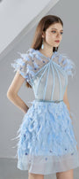 Marilyn A-line Short Sleeved Organza Mini Dress - MEAN BLVD