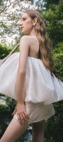 Marilyn Strapless Straight Across Neck Brocade Mini Dress - MEAN BLVD