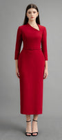 Marina Pencil Asymmetric Neck Polycotton Midi Dress - MEAN BLVD