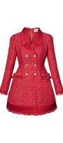 Marion A-line Notch Lapel Tweed Mini Dress - MEAN BLVD