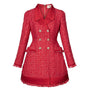 Marion A-line Notch Lapel Tweed Mini Dress - MEAN BLVD