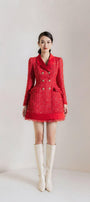 Marion A-line Notch Lapel Tweed Mini Dress - MEAN BLVD