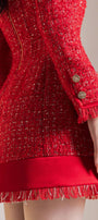Marion A-line Notch Lapel Tweed Mini Dress - MEAN BLVD