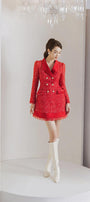 Marion A-line Notch Lapel Tweed Mini Dress - MEAN BLVD