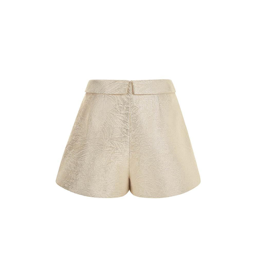 Maris Draped Jacquard Thigh Length Shorts - MEAN BLVD