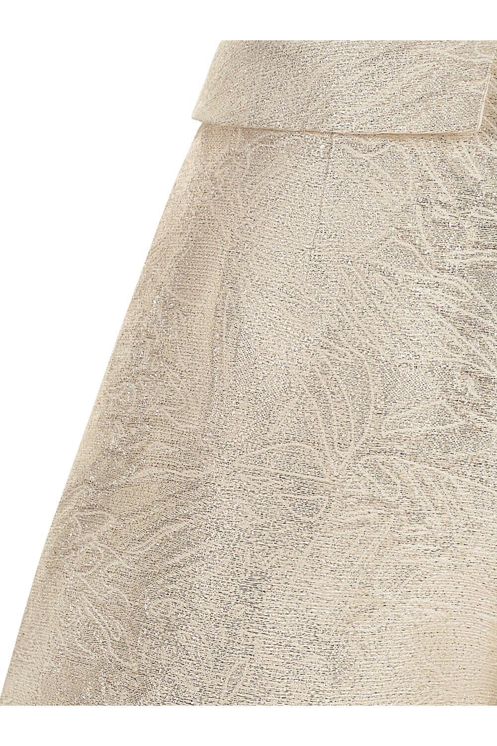 Maris Draped Jacquard Thigh Length Shorts - MEAN BLVD