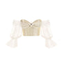 Maris Gathered Off-Shoulder Jacquard Crop Top - MEAN BLVD