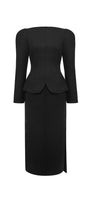 Maris Straight Side Slit Punto Midi Skirt - MEAN BLVD