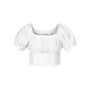 Marjorie Cropped Gathered Silk Organza Crop Top - MEAN BLVD