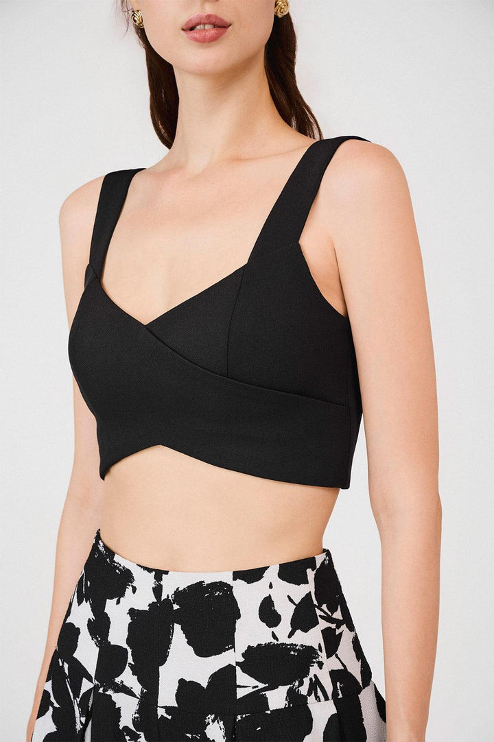 Marleigh Crossover Loose Strap Rain Cloth Crop Top - MEAN BLVD