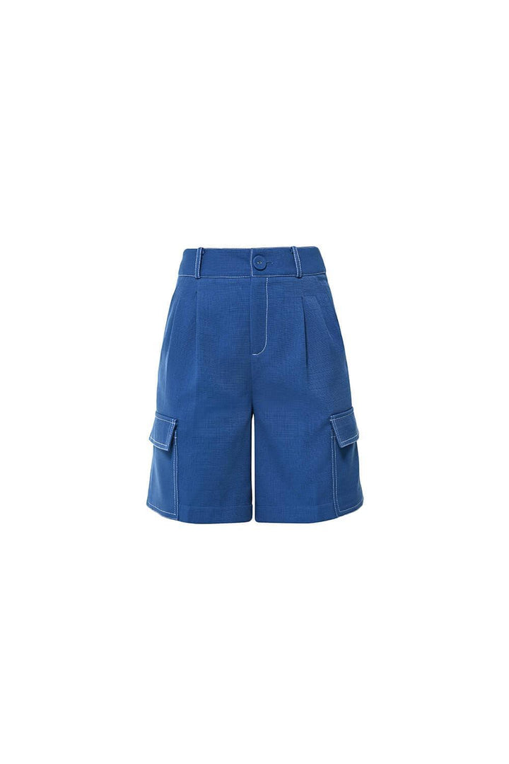 Marley Straight Wide Leg Wool Cotton Shorts - MEAN BLVD