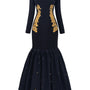 Martha Drop Waist Flared Scuba Floor Length Dress - MEAN BLVD