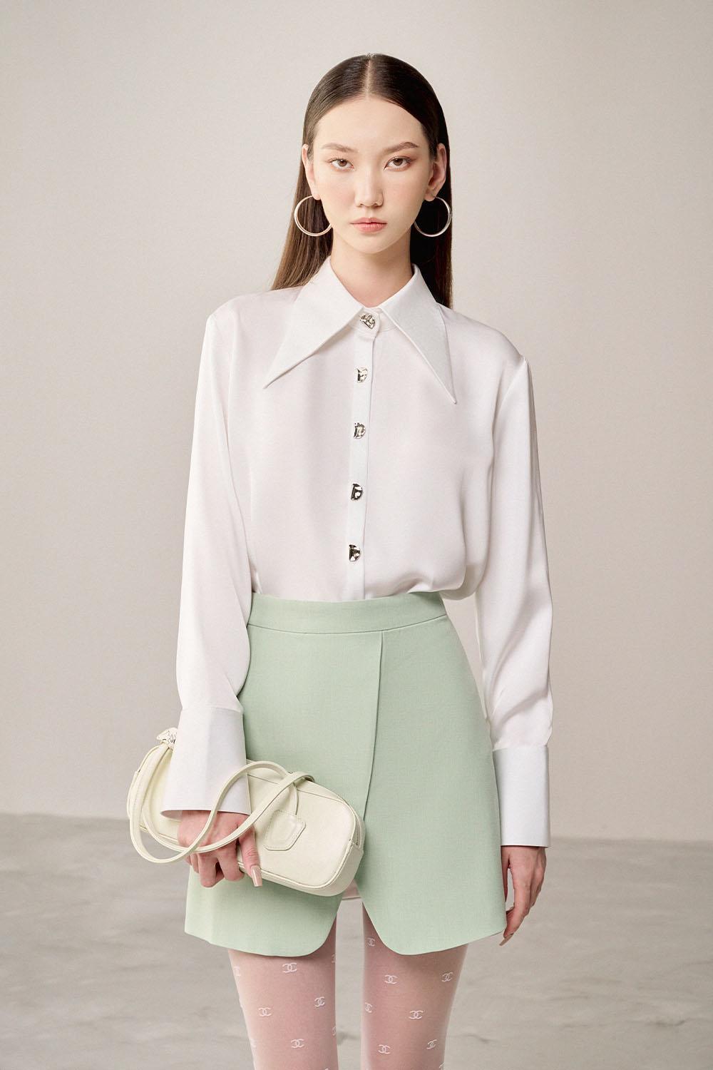 Maten Wrap High Waist Linen Cotton Mini Skirt - MEAN BLVD