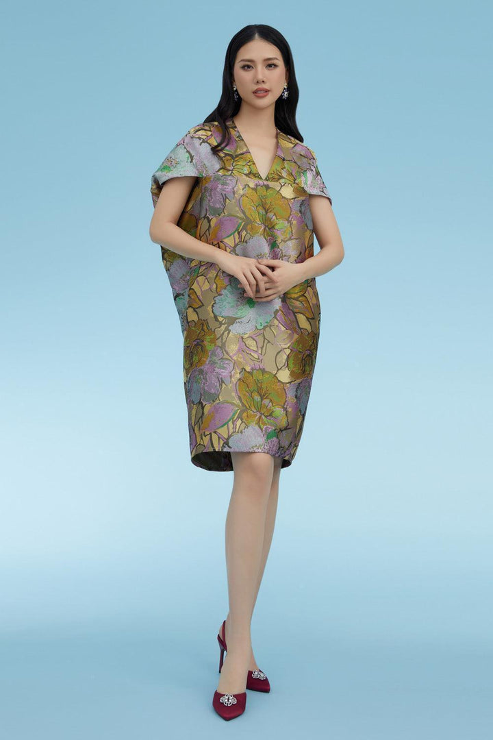 Matteo Tunic V-Neck Brocade Knee-length Dress - MEAN BLVD