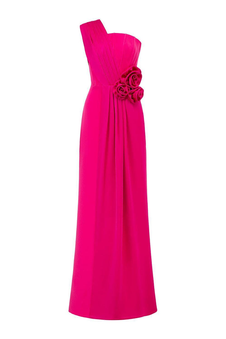 Matthias Sheath One Shoulder Silk Crepe Floor Length Dress - MEAN BLVD