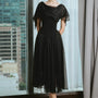 Mavolo Gathered Cowl Neck Modal Midi Dress - MEAN BLVD