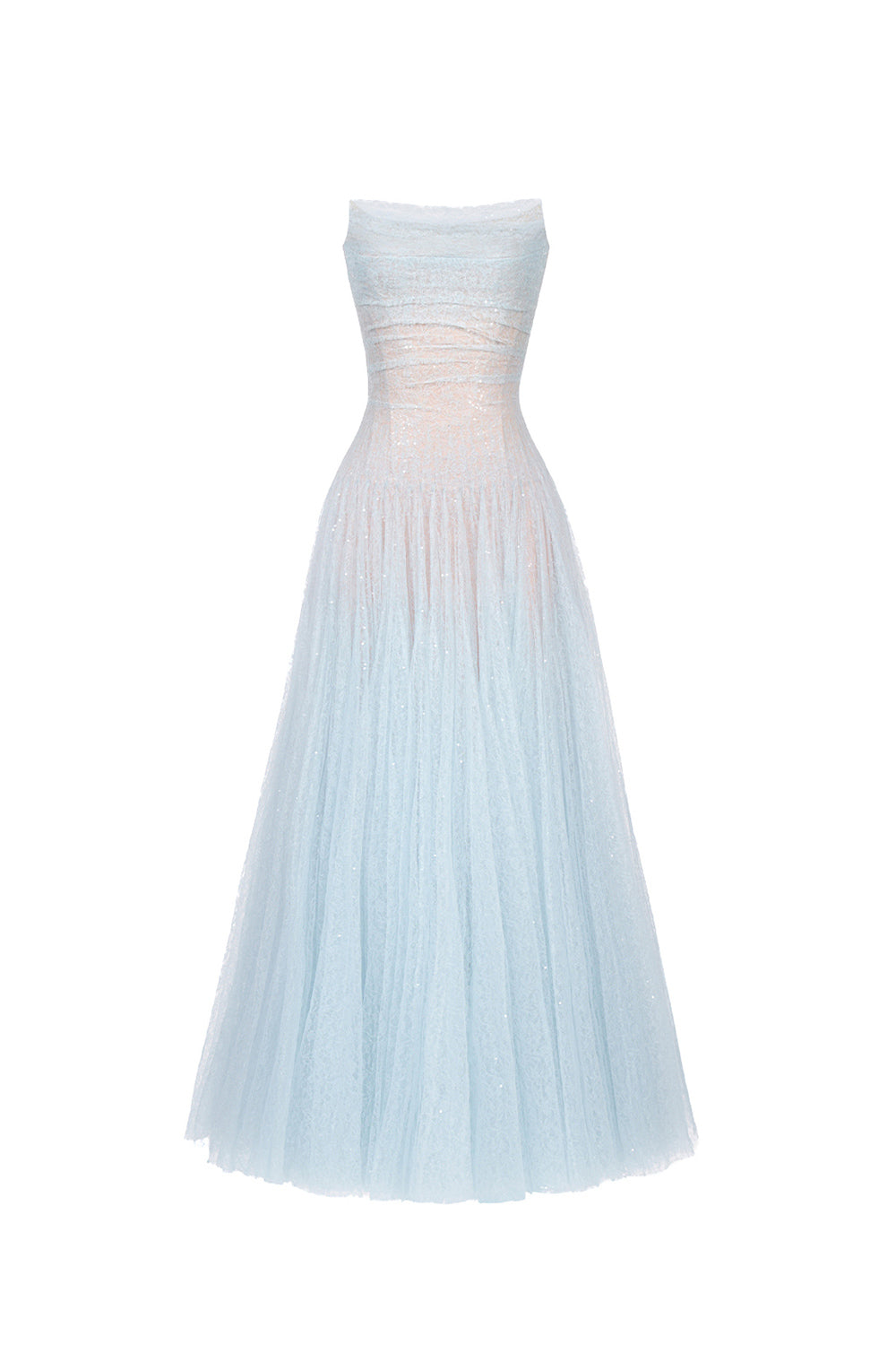 Draped Lace Maxi Dress