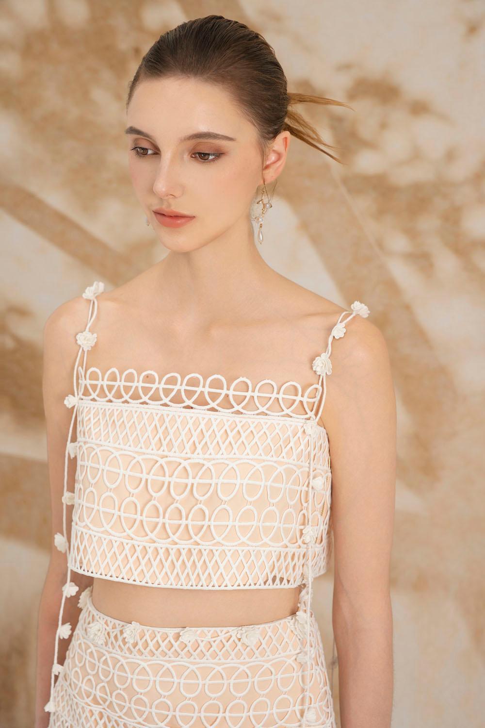 Meadow Sheath High Waist Lace Midi Set - MEAN BLVD