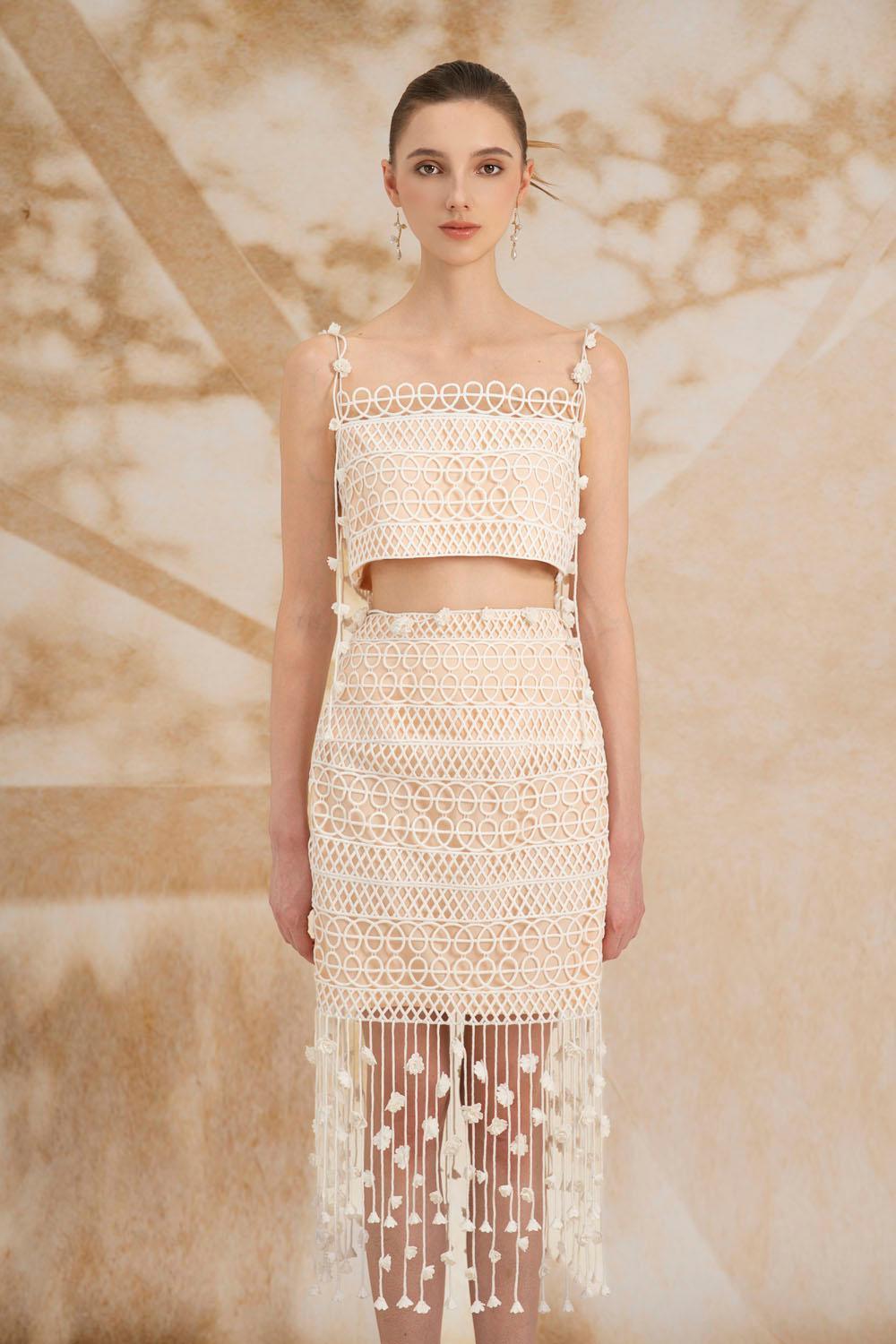 Meadow Sheath High Waist Lace Midi Set - MEAN BLVD