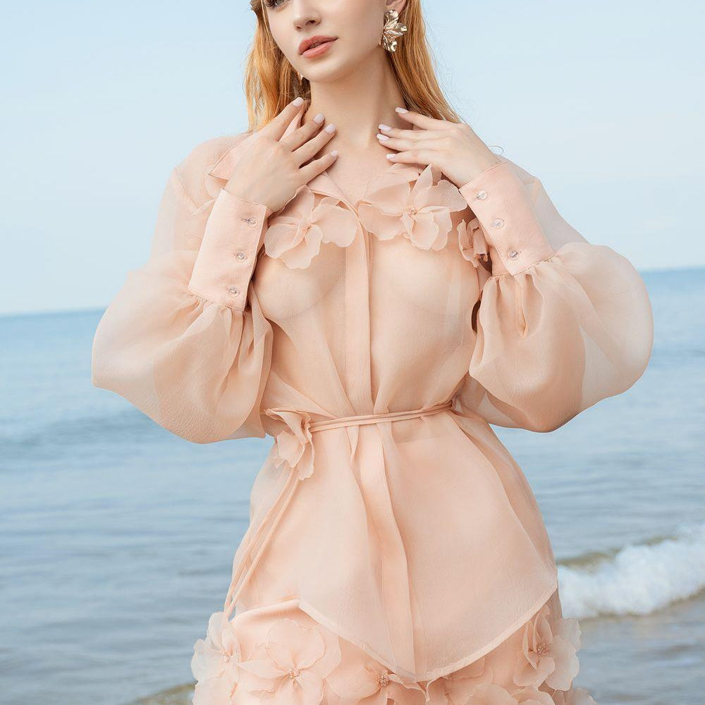 Medith Straight See-Through Organza Shirt - MEAN BLVD