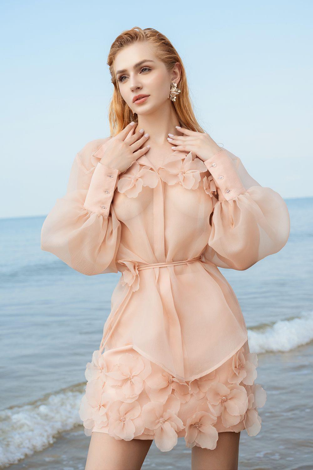 Medith Straight See-Through Organza Shirt - MEAN BLVD