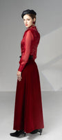 Megan A-line Bishop Sleeved Velvet Ankle Length Set - MEAN BLVD