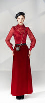 Megan A-line Bishop Sleeved Velvet Ankle Length Set - MEAN BLVD
