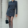 Megan A-line Button Tweed Mini Skirt - MEAN BLVD