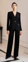 Melany Structured Lapelless Gabardine Blazer - MEAN BLVD