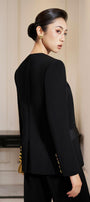Melany Structured Lapelless Gabardine Blazer - MEAN BLVD