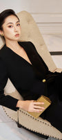 Melany Structured Lapelless Gabardine Blazer - MEAN BLVD