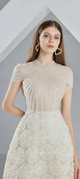 Melina A-line Short Sleeved Organza Mini Dress - MEAN BLVD