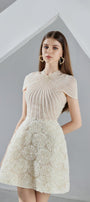 Melina A-line Short Sleeved Organza Mini Dress - MEAN BLVD