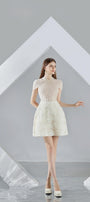 Melina A-line Short Sleeved Organza Mini Dress - MEAN BLVD