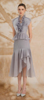Melina Asymmetric Ruffled Organza Midi Set - MEAN BLVD