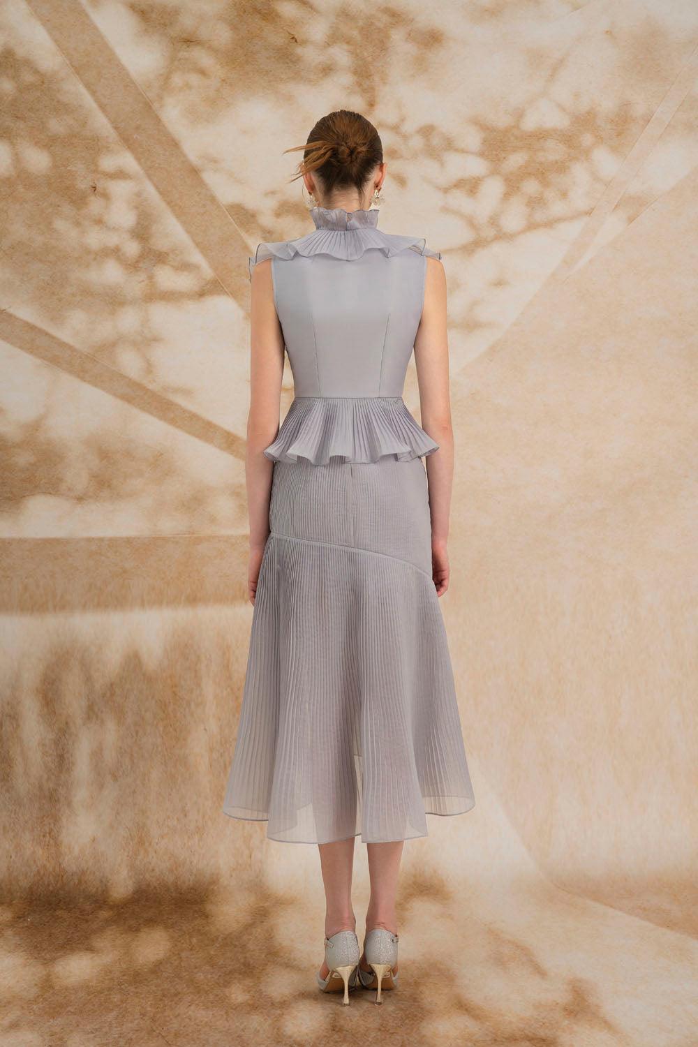 Melina Asymmetric Ruffled Organza Midi Set - MEAN BLVD