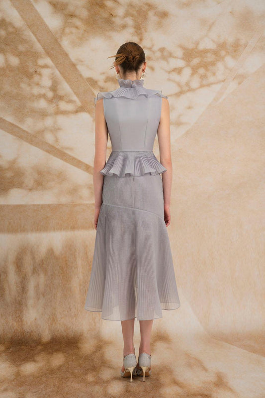 Melina Asymmetric Ruffled Organza Midi Set - MEAN BLVD