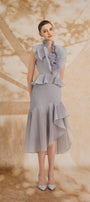 Melina Asymmetric Ruffled Organza Midi Set - MEAN BLVD