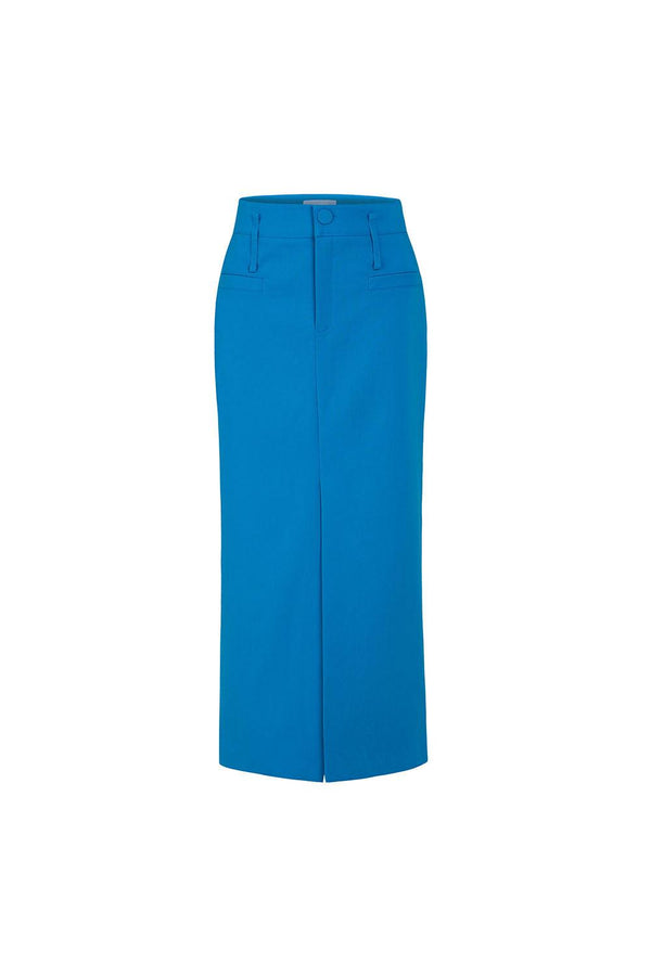 Melinda Straight Front Slit Crepe Ankle Length Skirt - MEAN BLVD