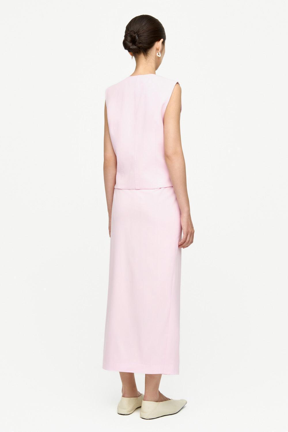 Melinda Straight Front Slit Crepe Ankle Length Skirt - MEAN BLVD