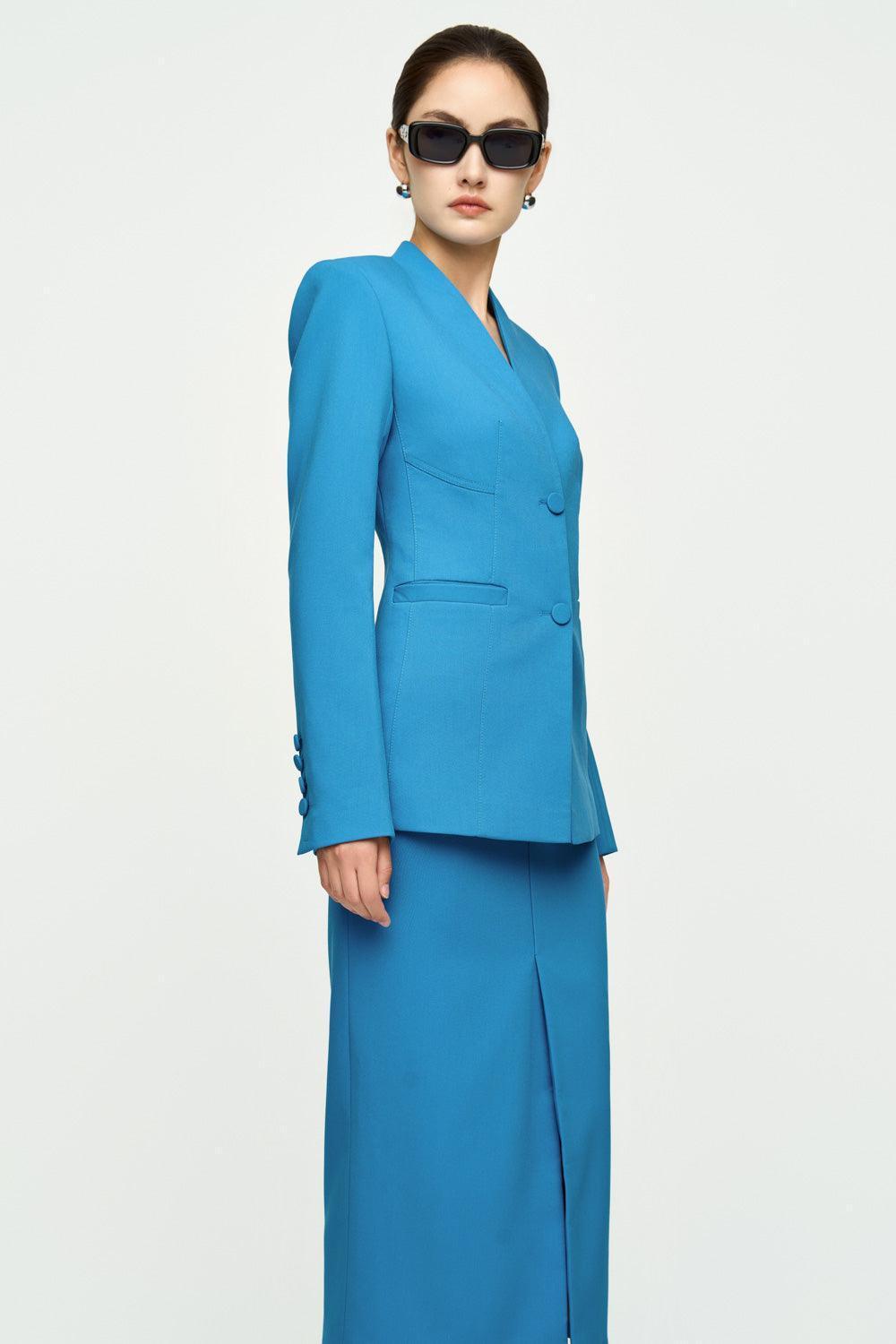 Melinda Straight Front Slit Crepe Ankle Length Skirt - MEAN BLVD