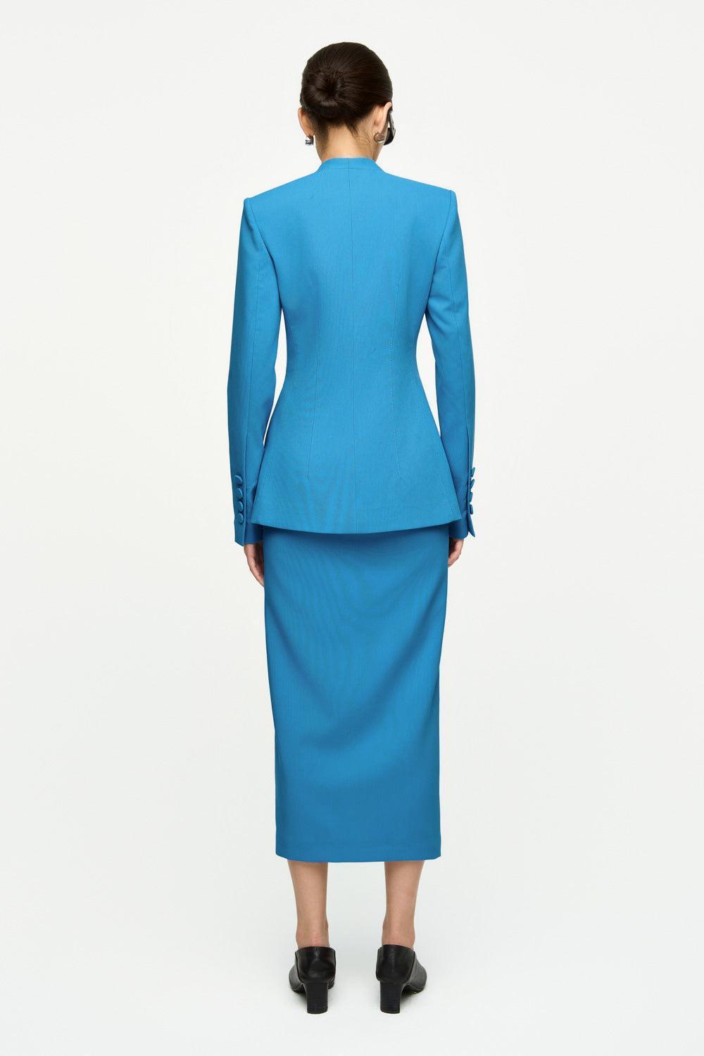 Melinda Straight Front Slit Crepe Ankle Length Skirt - MEAN BLVD