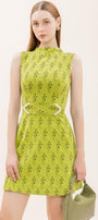 Melisande A-line Sleeveless Brocade Mini Dress - MEAN BLVD