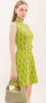 Melisande A-line Sleeveless Brocade Mini Dress - MEAN BLVD