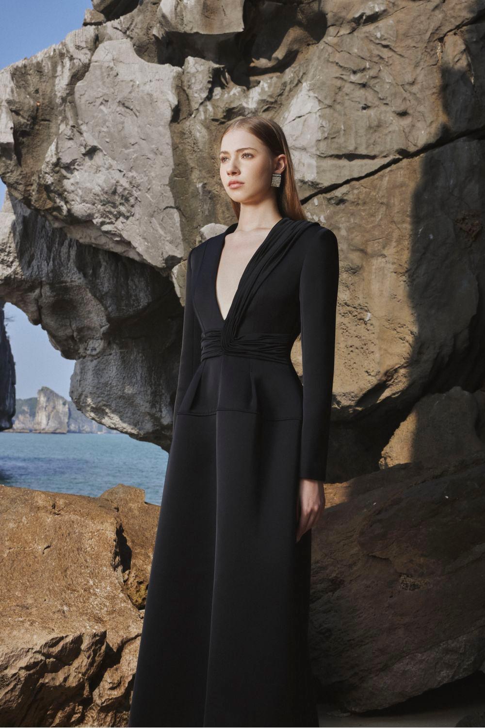 Melody A-line V-Neck Taffeta Midi Dress - MEAN BLVD