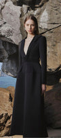 Melody A-line V-Neck Taffeta Midi Dress - MEAN BLVD