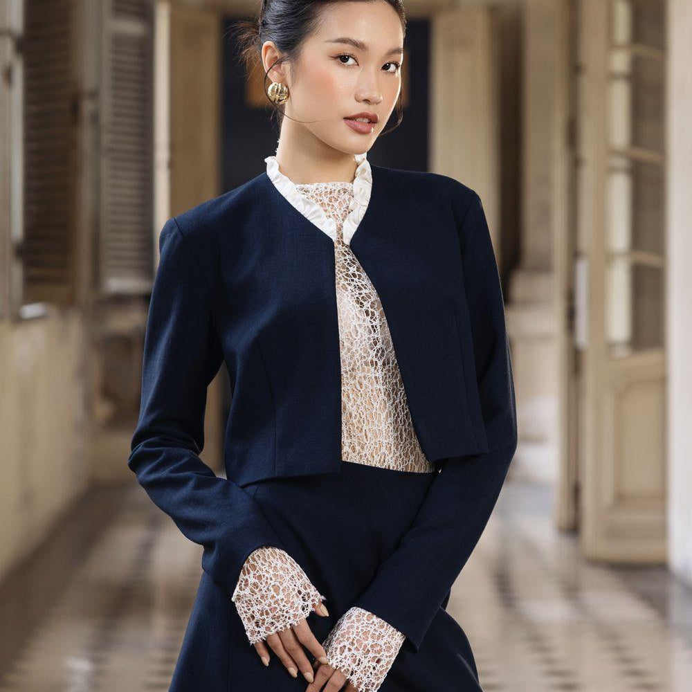 Melody Cropped Long Sleeved Polycotton Jacket - MEAN BLVD