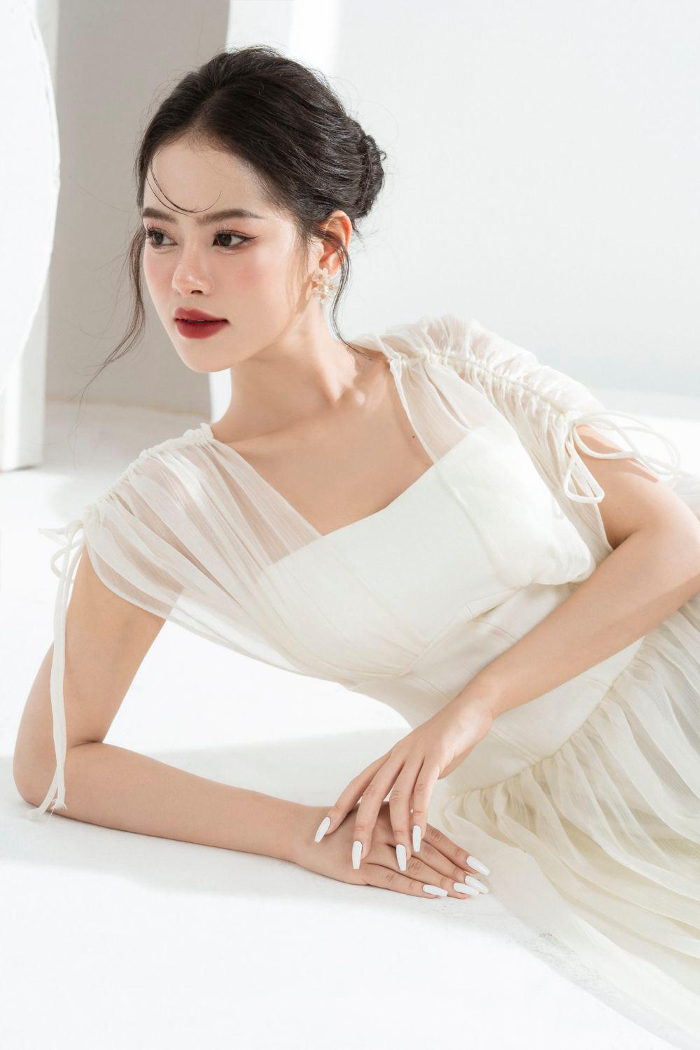 Melya A-line Corset Waist Chiffon Midi Dress - MEAN BLVD