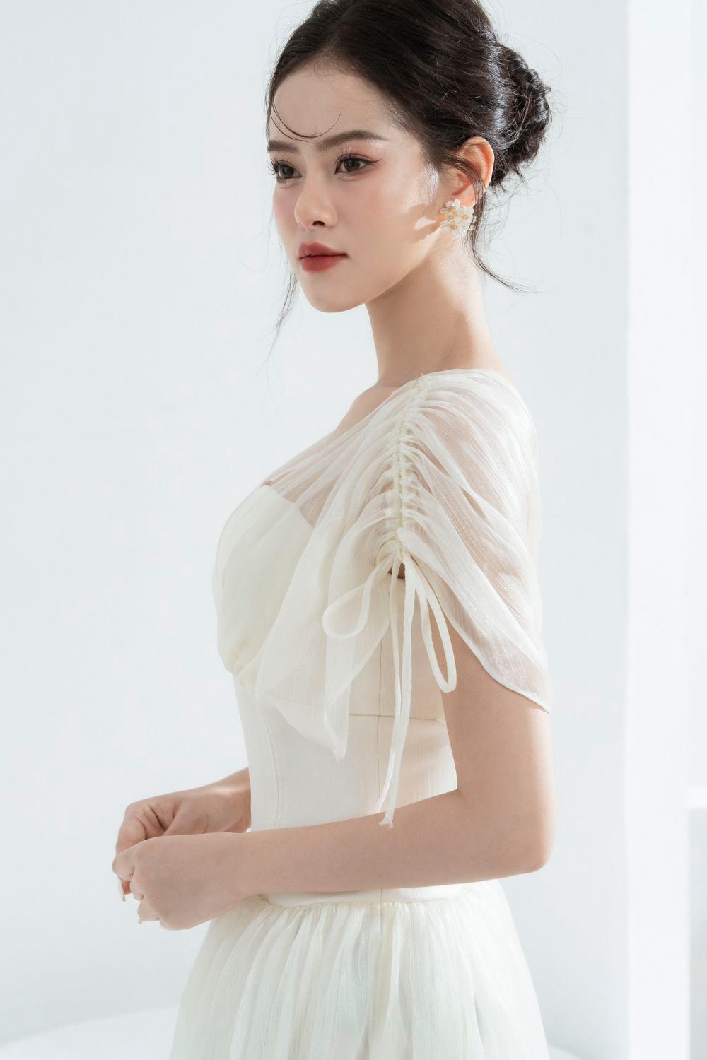 Melya A-line Corset Waist Chiffon Midi Dress - MEAN BLVD