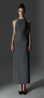 Memoir Sheath Back Slit Wool Cotton Ankle Length Dress - MEAN BLVD